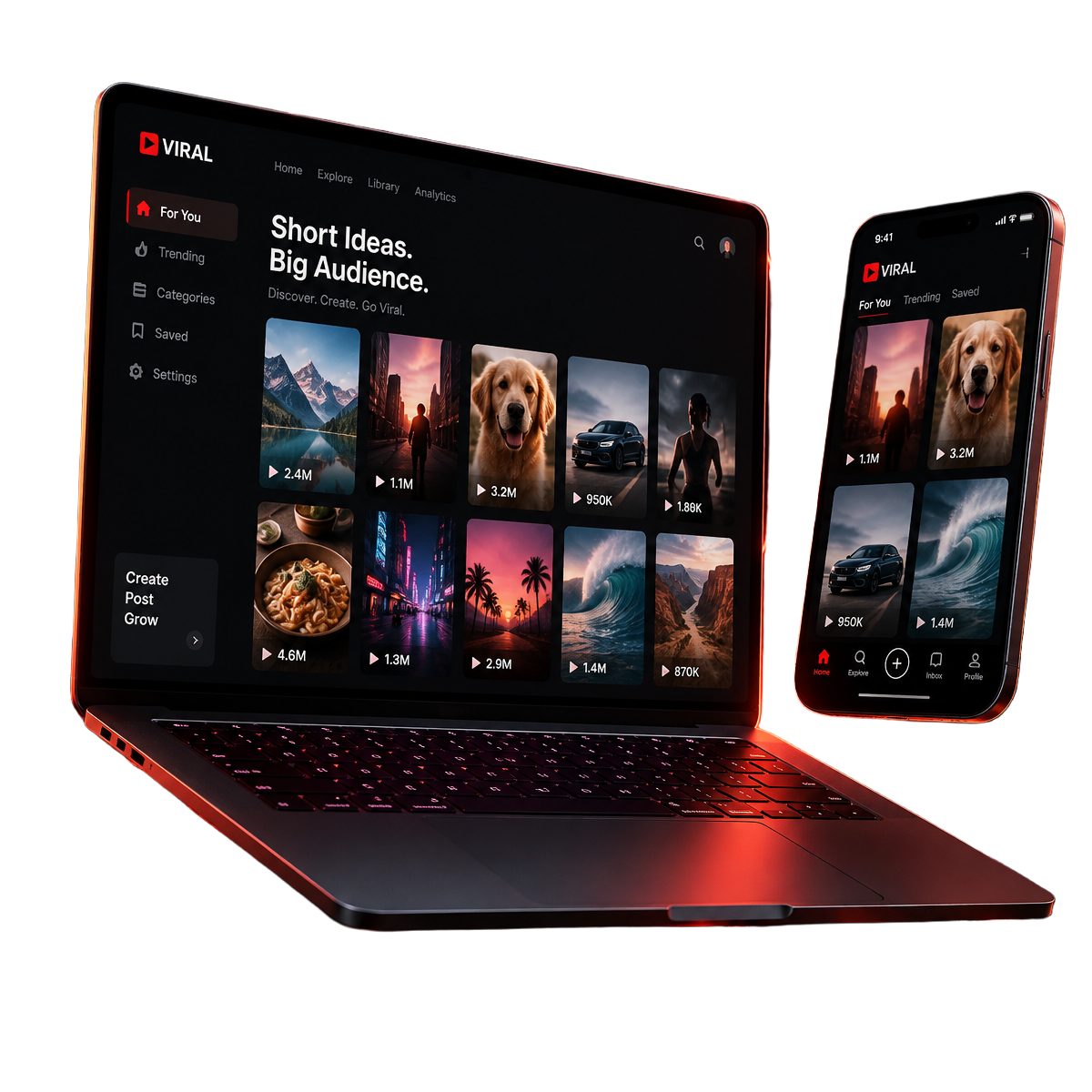 Notebook e smartphone exibindo a galeria de cortes do Arsenal